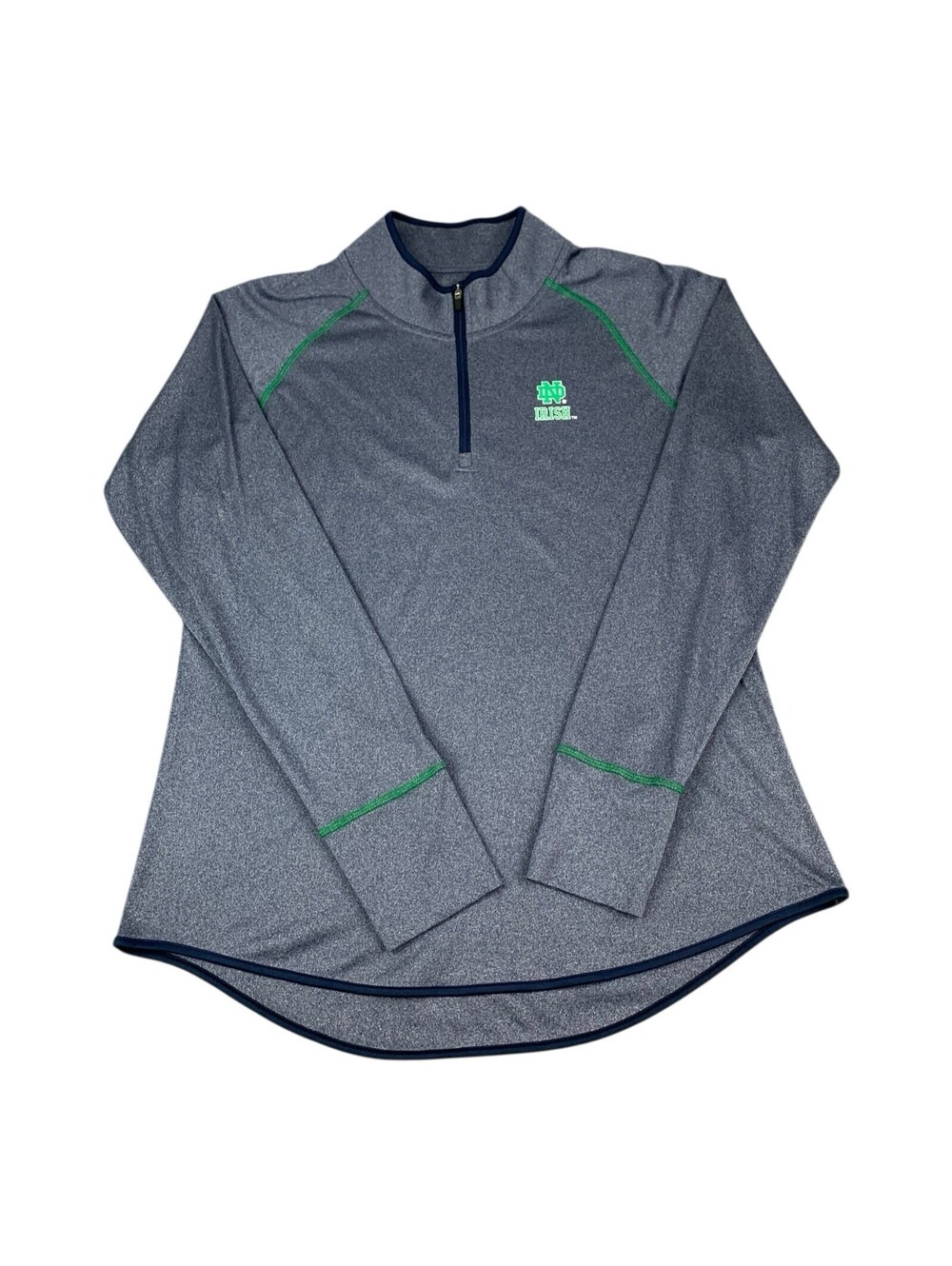Notre Dame Fighting Irish Women’s 1/4 Zip Pullover Athletic Top, Gray, Size XL